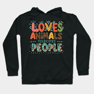 loves animals tolerates people quote Cat Lover & Dog Love Hoodie